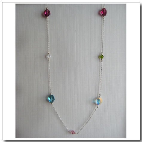 Rainbow Candy Opera Necklace