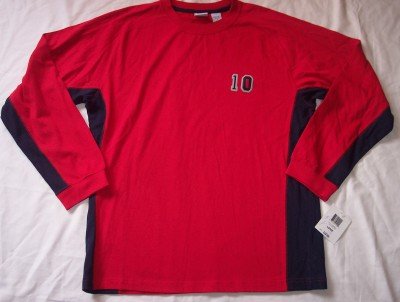 NEW Green Dog red & navy blue l/s long sleeve shirt L 16 18 $24