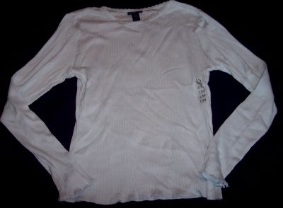 NEW Limited Too aqua blue stretch ribbed long sleeve top shirt L 14