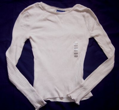 NEW Limited Too tan khaki stretch ribbed long sleeve top shirt XS 8