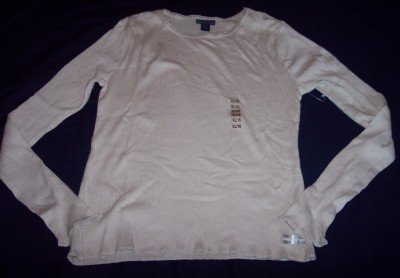 NEW Limited Too tan khaki stretch ribbed long sleeve shirt XL 16