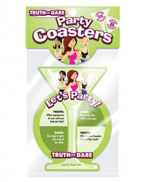 Let's party truth or dare coasters - pack of 8