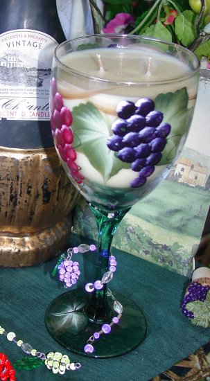 Tuscan Vineyard ~ 12 oz. Hand-painted Wine Goblet ONLY