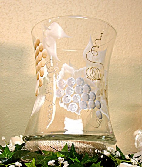 Tuscan Vineyard ~ Hand-painted Hourglass Wine/Champagne Cooler ~ Wedding