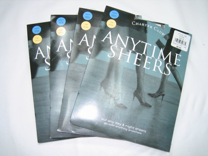 Lot 4 pairs Charter Club anytime sheers pantyhose taupe size B