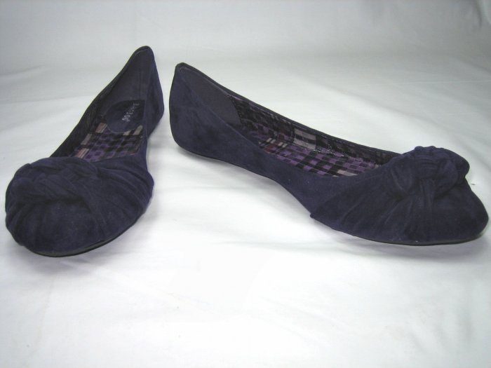 Bamboo ballerina flats pumps women's shoes faux suede purple size 6