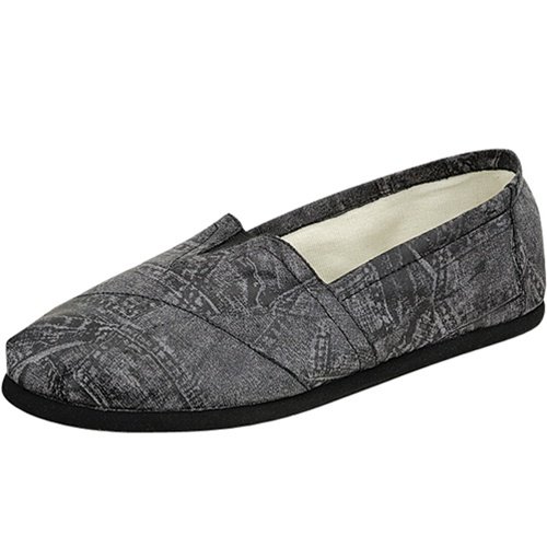 Women's round toe flats shoes faux leather black size 8.5