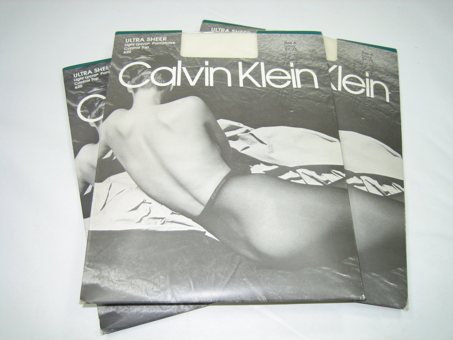 Calvin Klein ultra sheer control top pantyhose three pair lot ivory size A