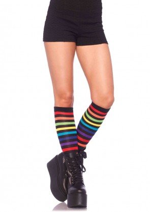 Leg Avenue 5601 ladies rainbow striped knee highs one size