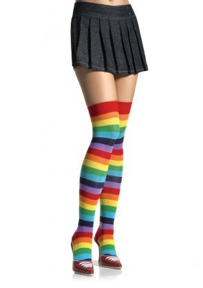 Leg Avenue 6606 rainbow stripe thigh high one size