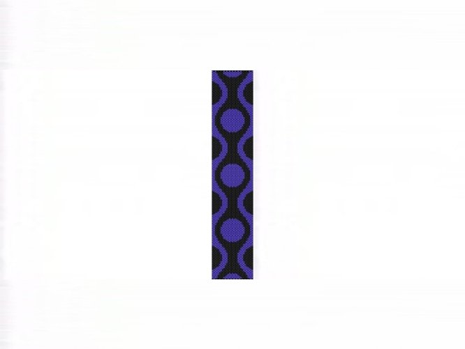 60s Retro Blue Cuff Bracelet - 1 Drop Odd Count Peyote Bead Pattern