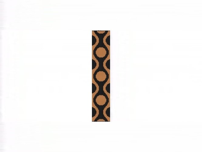 60s Retro Gold Cuff Bracelet - 1 Drop Odd Count Peyote Bead Pattern