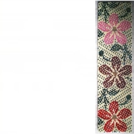 Hawaiian Print Colors Cuff Bracelet - 1 Drop Even Peyote Bead Pattern