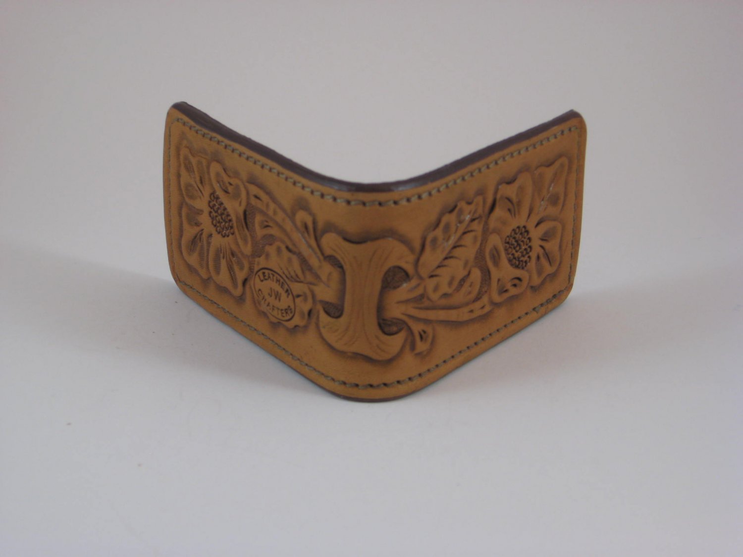 Magnetic Money Clip, Handtooled Leather, Western Floral WP0010