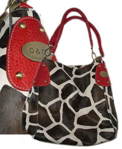 Giraffe Print Purse - red