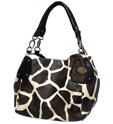 Giraffe Print Purse - black