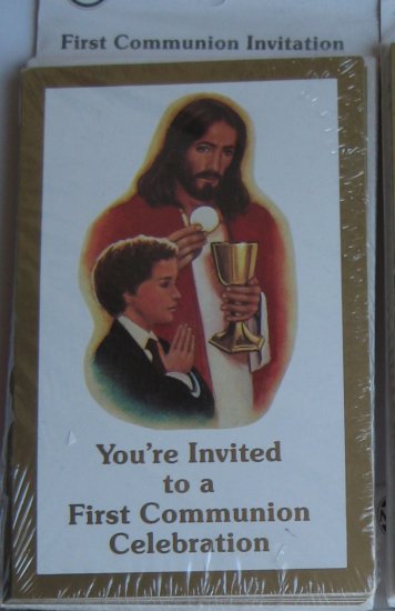 First Communion Invitation Cards - Boy, 8pk