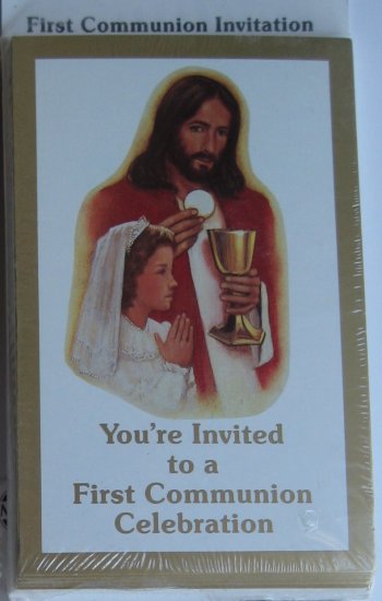 First Communion Invitation Cards - Girl, 8pk
