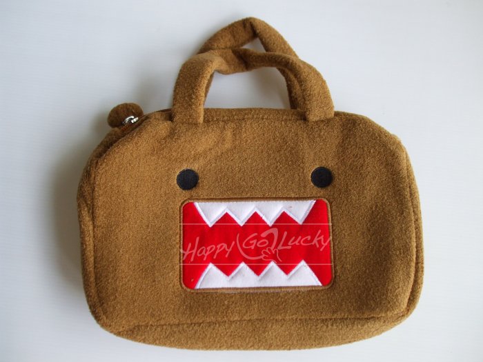 DOMO-Kun Zipper Handheld Purse Bag - Light Brown - NEW