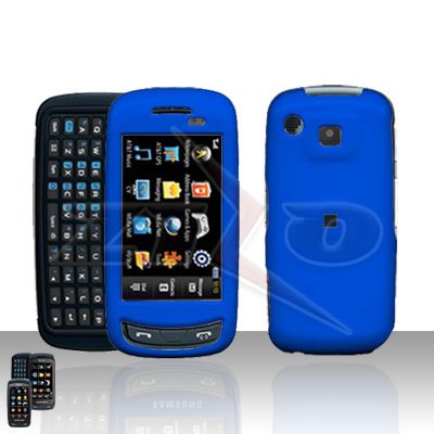 Blue Hard Case Snap on Cover plus free Car Charger for Samsung Impression A877