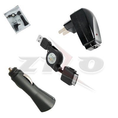 i3in1 Charger kit for iPhone 3G iPod Touch 2 Nano 4
