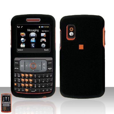 Black Cover Case Rubberized Snap on Protector + free car charger for Samsung Magnet A257
