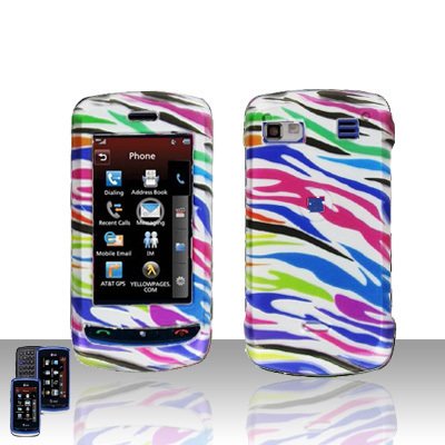 Rainbow Zebra Cover Case Hard Case Snap on Cover plus LCD Screen Cover for LG Xenon GR500