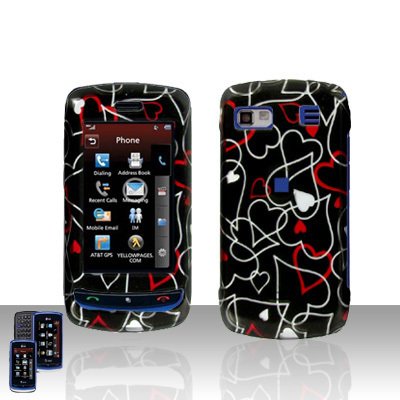 LG Xenon GR 500 Heart Cover Case Hard Case Snap on Cover + LCD Screen Cover +Car Charger