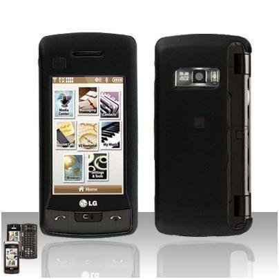 Black Cover Case Rubberized Snap on Protector + Car charger for LG enV TOUCH VX11000