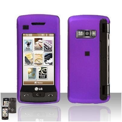 Purple Cover Case Rubberized Snap on Protector + Car charger for LG enV TOUCH VX11000