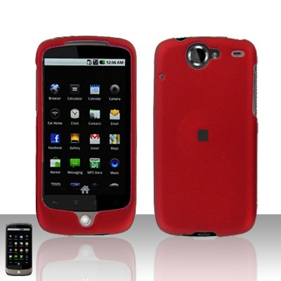 HTC Nexus One Red Case Cover Snap on Protector + Screen Guard