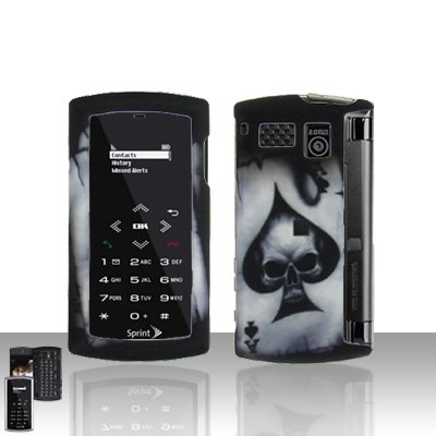 Sanyo Incognito 6760 Spade Skull Case Cover Snap on Protector + Car Charger
