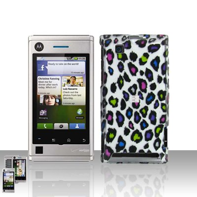 Motorola Devour A555 Colored Leopard Case Cover Snap on Protector