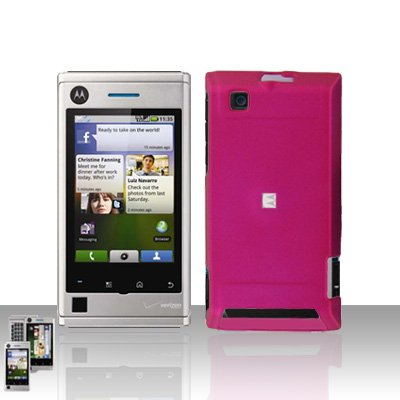 Pink Case Cover + LCD Screen Protector Guard for Motorola Devour A555