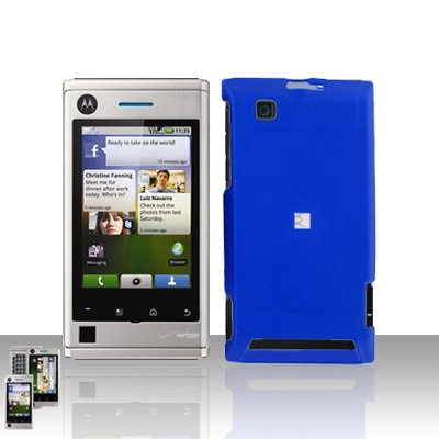 Blue Case Cover + LCD Screen Protector Guard for Motorola Devour A555