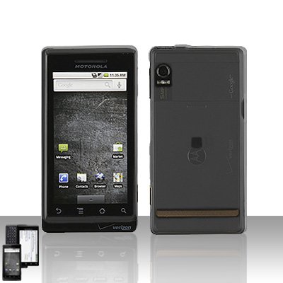 Transparent Smoke Cover Case + LCD Screen Protector for Motorola Droid A855