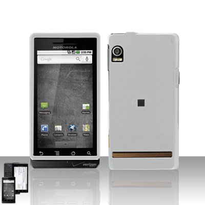 White Cover Case Snap on Protector for Motorola Droid A855