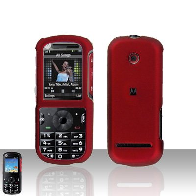 Snap On Case Cover Red + Car Charger for Motorola Cadbury VE440