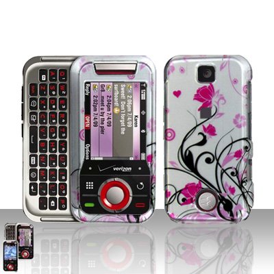 Pink Flowers Wines Cover Case Snap on Protector for Motorola Rival A455