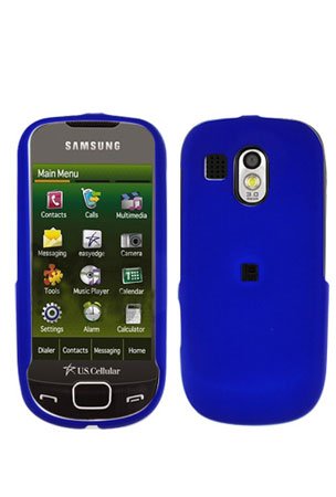 Blue Cover Case Snap on Protector + Car Charger for Samsung Calibur R850