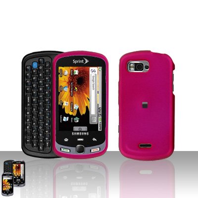 Pink Cover Case Snap on Protector + Car Charger for Samsung Moment M900