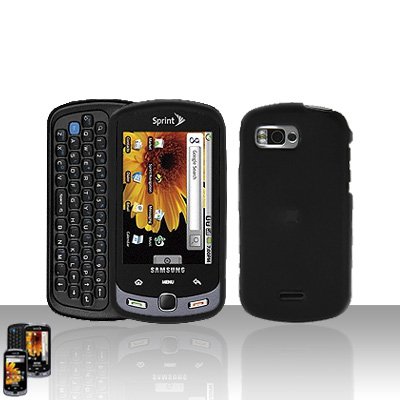 Black Cover Case Snap on Protector + Car Charger for Samsung Moment M900