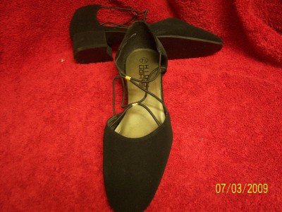 HIGHLIGHTS black strappy 1.5" low heel shoes 7.5 ~ NEW