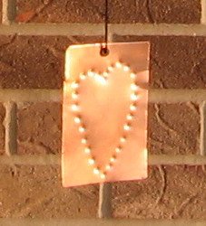 Wind Chimes Copper Cedar Tuned 36 inch Heart Sail Handmade by 1733 Shoppe