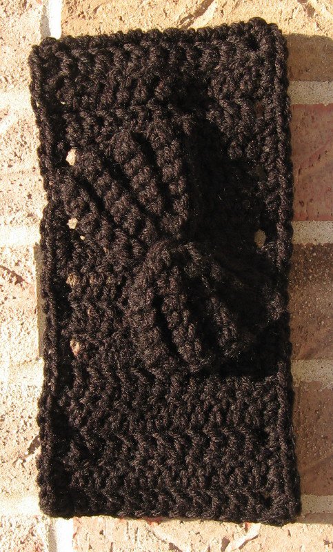 Headband Crochet Black UPDown Bow Ear Warmer Head Wrap B8