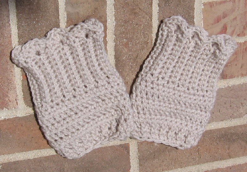 Crochet Boot Cuffs Scallop Edge Handmade Regular CD1