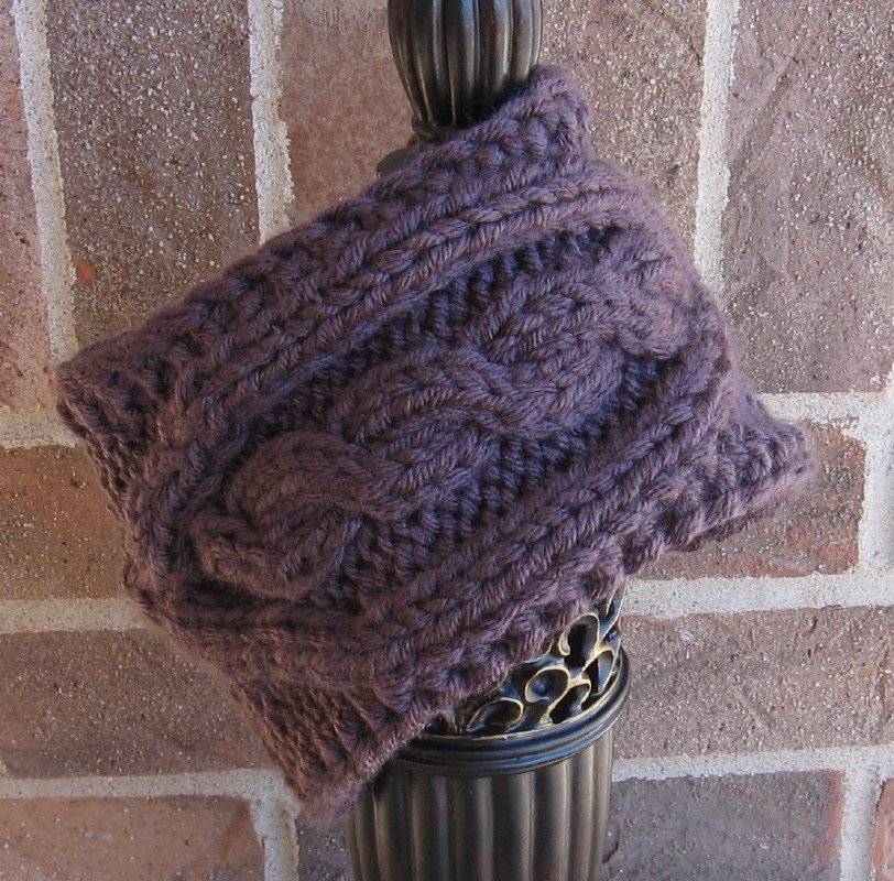 Headband Knit Cable Graphite Ear Warmer Head Wrap E2