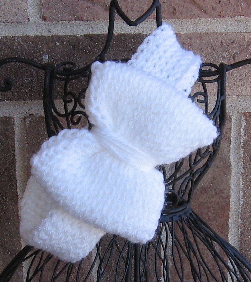Headband Knit White Bow Ear Warmer Head Wrap G1