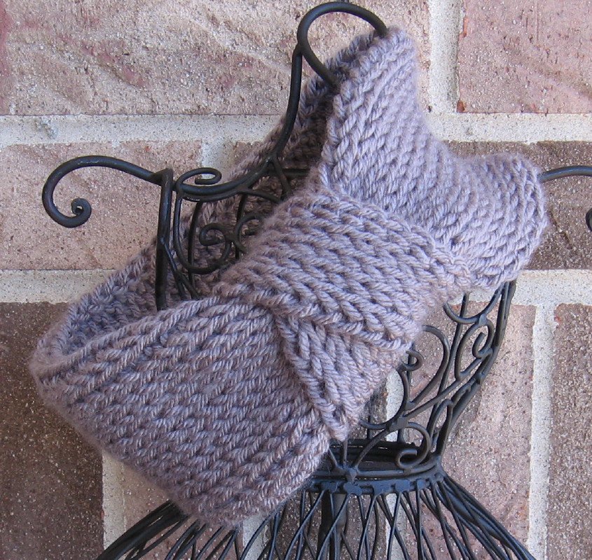 Headband Knit Turban Grey Knot Ear Warmer Head Wrap H1
