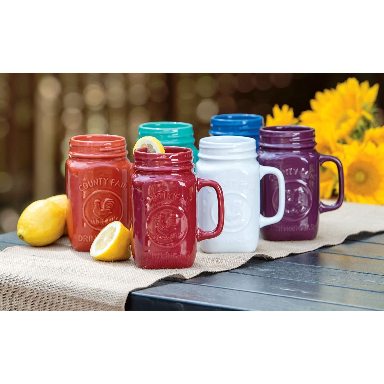 Mason Jar Ceramic Mug Set